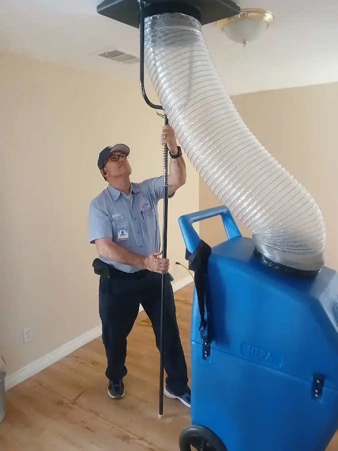 Mini Split Installation technician using HEPA equipment in Doraville